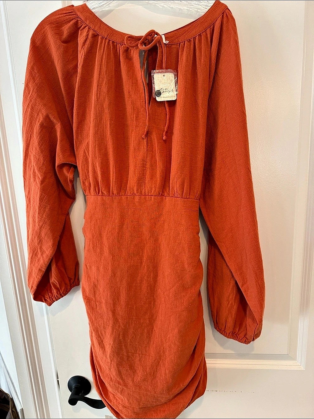 Free People C8144 Mini Dress Orange Size Large NWT